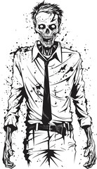 Zombie Apocalypse Persona Vector Design Malevolent Undead Presence Full Body Vector