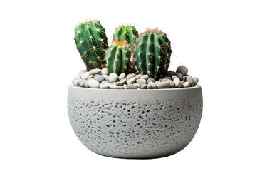 Concrete Cactus On Transparent Background