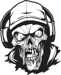 Zombie Cypher Flow Hip Hop Vector Icon Zombie Freestyle Revolution Hip Hop Design