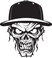 Zombie Rhyme Tactics Hip Hop Style Dreadful Beats Zombie Hip Hop Vector