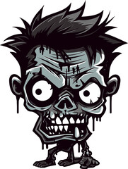 Undead Mascot Zombie Character Design Zombie Spirit Emblem Mascot Vector