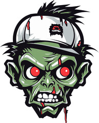 Eerie Zombie Mascot Vector Design Cadaverous Zombie Emblem Mascot Vector