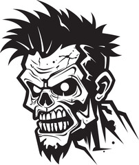 Macabre Mascot Symbol Zombie Vector Icon Zombie Mascot Enigma Vector Illustration