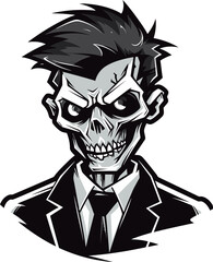 Malevolent Zombie Mascot Vector Design Decayed Mascot Zombie Vector Icon
