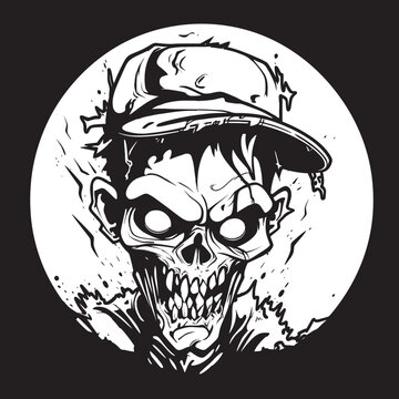 recommend clip art: Zombie Spirit Emblem Mascot Vector Ghastly Zombie Impression Vector Mascot