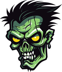 Eerie Zombie Emblem Mascot Vector Zombie Mascot Illustration Vector Design