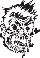 Zombie Mascot Illustration Vector Design Cadaverous Mascot Zombie Vector Icon