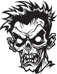 Malevolent Mascot Zombie Vector Emblem Decayed Zombie Impression Mascot Vector