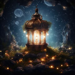 Fototapeta na wymiar Beautiful Fantasy Light Lamps