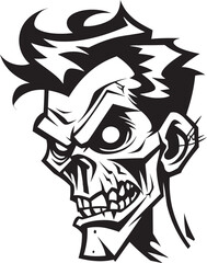 Zombie Spirit Emblem Mascot Vector Ghastly Zombie Impression Vector Mascot