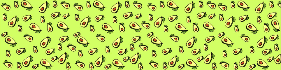 avocadoes in green background