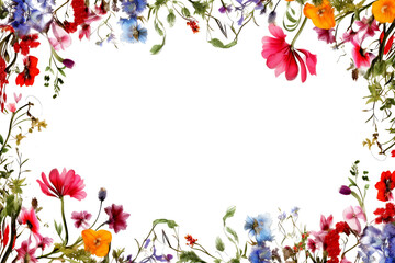Fototapeta premium color wildflowers isolated on white