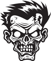 Undead Ally Zombie Mascot Icon Ghastly Companion Mascot Zombie Vector