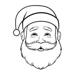 Santa Claus with a beard line art vector