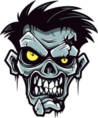 Spectral Spirit Zombie Mascot Vector Graphic Undead Companion Zombie Mascot Illustration