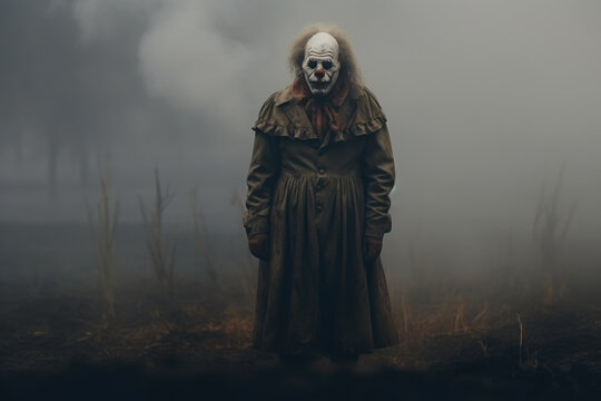 Dejected Clown Gazes Ahead