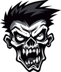 Zombie Companion Mascot Vector Graphic Eerie Ally Zombie Mascot Art