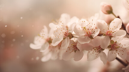 Spring cherry or apple blossom, background.