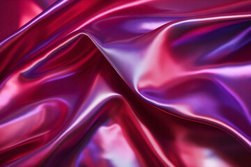 Fototapeta premium Holographic iridescent foil texture. Dark red, maroon and burgundy pastel and gradient colors. Modern and futuristic design, feeling of luxury and sophistication.