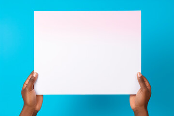 Individual Presenting White Mockup Cardboard