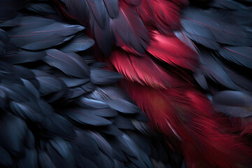 Obraz premium Midnight Fluff: Detailed Feather Texture