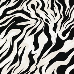 Trendy black and white zebra skin pattern background vector   seamless exotic animal print design