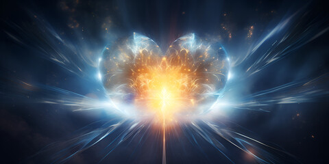 Heart With Fire, Flames Spiritual, Heart Center and Multidimensional Therapy, GENERATIVE AI - obrazy, fototapety, plakaty