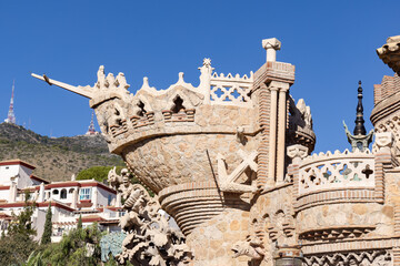 Exterior facade of Castillo de Colomares monument, in the form of a castle, dedicated to the life...