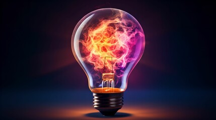 Creative Ideas, vibrant, lightbulb, glowing, filaments