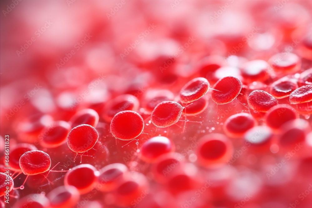 Poster close up of blood cells abstract detailed background with copy space for text placement