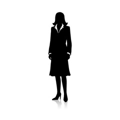 Czarna sylwetka kobiety, grafika biznesowa