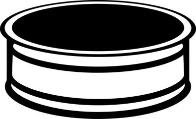 Dog bowl silhouette icon in black color. Vector template.