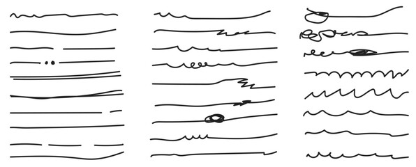 
Set of hand drawn line brushes.Hand drawn lines and dividers.Doodle line borders.
