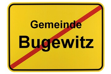 Illustration eines Ortsschildes der Gemeinde Bugewitz in Mecklenburg-Vorpommern