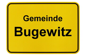 Illustration eines Ortsschildes der Gemeinde Bugewitz in Mecklenburg-Vorpommern