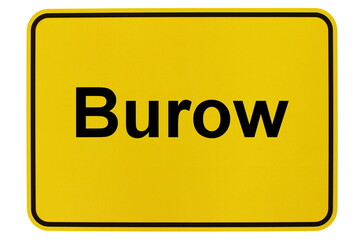 Illustration eines Ortsschildes der Gemeinde Burow in Mecklenburg-Vorpommern
