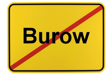 Illustration eines Ortsschildes der Gemeinde Burow in Mecklenburg-Vorpommern