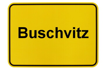 Illustration eines Ortsschildes der Gemeinde Buschvitz in Mecklenburg-Vorpommern