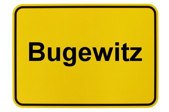 Illustration eines Ortsschildes der Gemeinde Bugewitz in Mecklenburg-Vorpommern