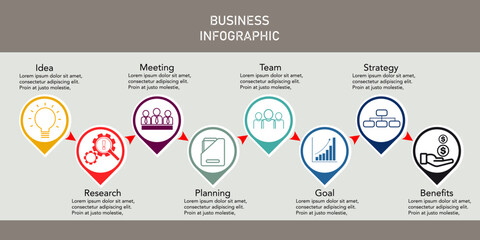 Vector infographic template business concept .  flowchart, diagram, steps, infographics, chart, workflow layout