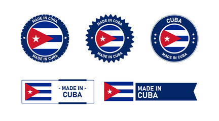 Cuba flag, Made in Cuba. Tag, Seal, Stamp, Flag, Icon vector
