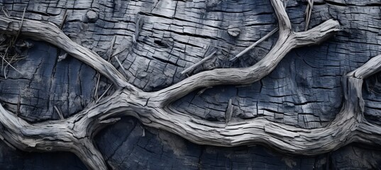 Highly detailed representation of aged tree bark trunk with captivating wooden surface background