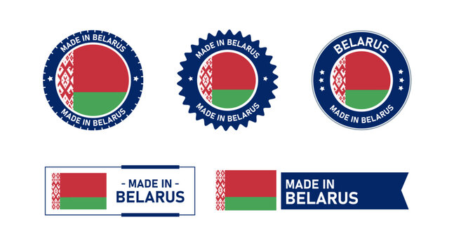 Belarus flag, Made in Belarus. Tag, Seal, Stamp, Flag, Icon vector