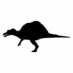 black silhouette of a dinosaur or ancient animal