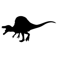black silhouette of a dinosaur or ancient animal