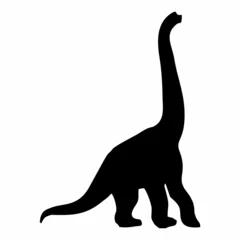 Fotobehang black silhouette of a dinosaur or ancient animal © Kuldi