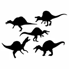 Photo sur Plexiglas Dinosaures black silhouette of a dinosaur or ancient animal