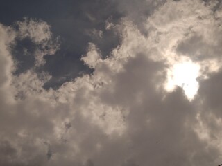 Enchanting Skyline: A Beautiful Vista with Clouds Adorning the Attractive Blue Sky