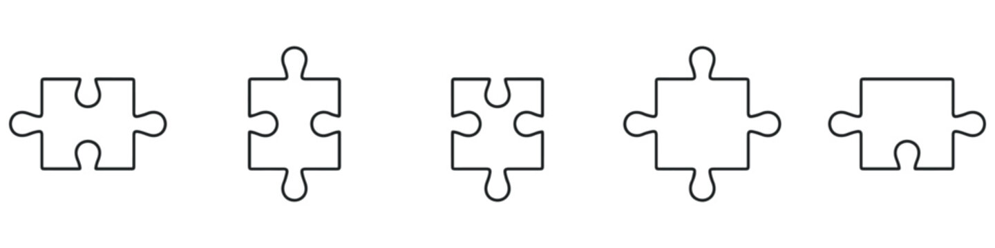 Pazzle vector icons. Jigsaw icon set. Vector pazzles collection.