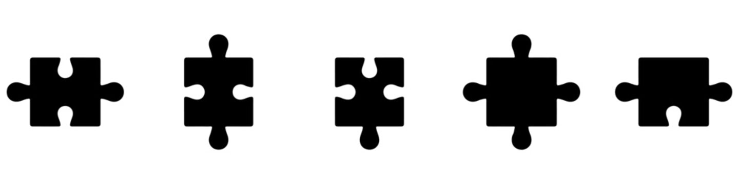 Pazzle vector icons. Jigsaw icon set. Vector pazzles collection.